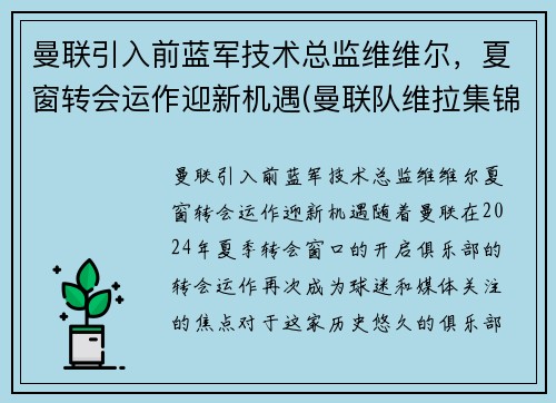曼联引入前蓝军技术总监维维尔，夏窗转会运作迎新机遇(曼联队维拉集锦)